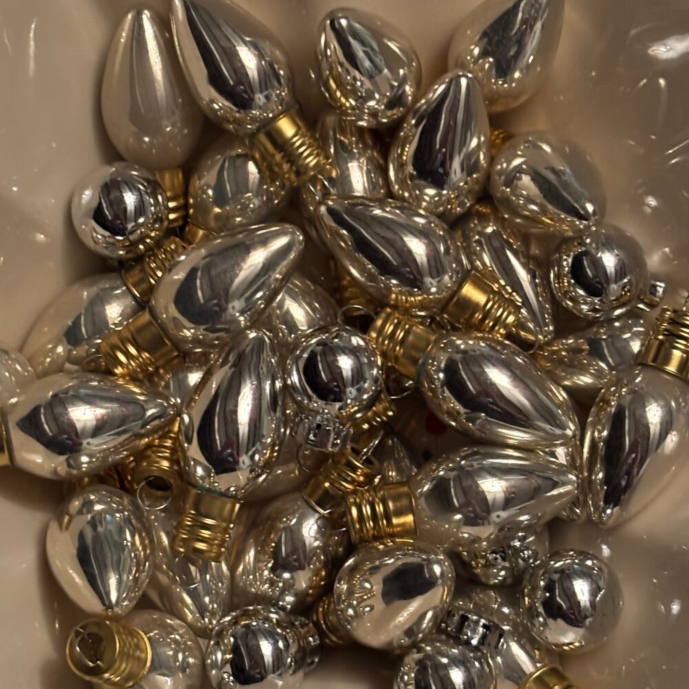 ***SOLD*** Miniature silver light bulbs (don't light up)